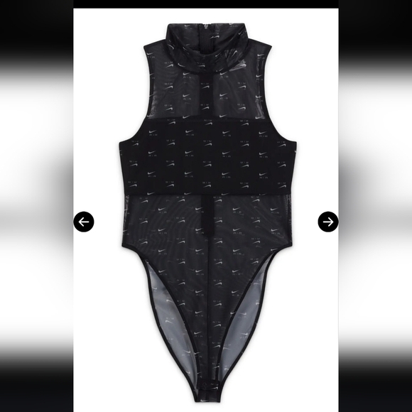 Nike Air mock neck all over print bodysuit in black - Picture 1 of 4